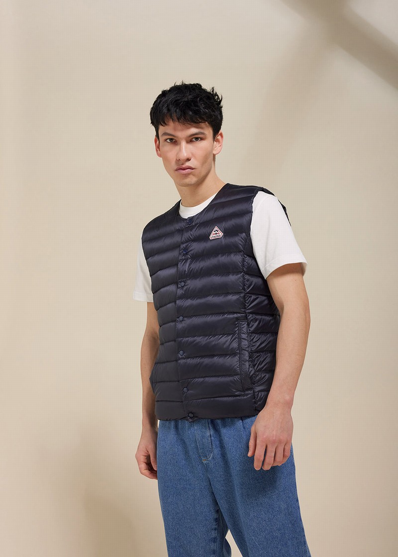 Men Pyrenex Aero Lightweight Down Vest Navy | HGX461X9694