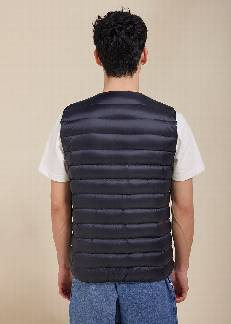 Men Pyrenex Aero Lightweight Down Vest Navy | HGX461X9694