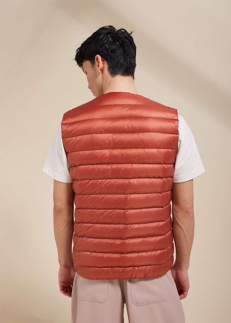 Men Pyrenex Aero Lightweight Down Vest Red | HAM049M4221