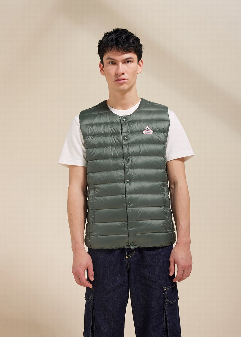 Men Pyrenex Aero Lightweight Vest Green | HKX356X0385