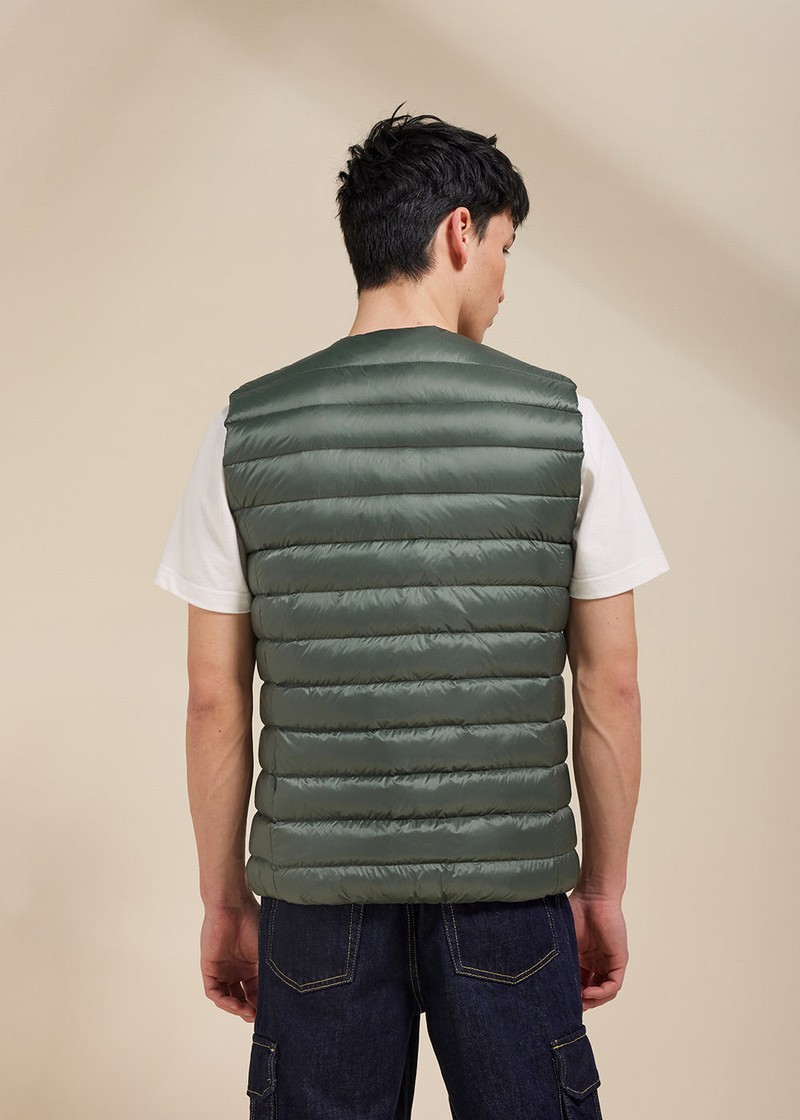 Men Pyrenex Aero Lightweight Vest Green | HKX356X0385