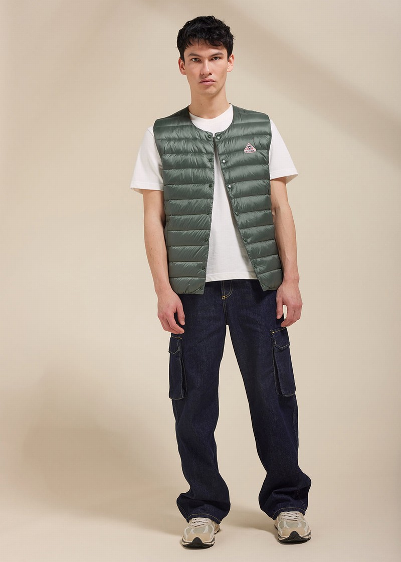 Men Pyrenex Aero Lightweight Vest Green | HKX356X0385