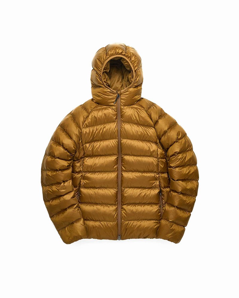 Men Pyrenex Arial Hooded Down Jackets Brown | HTI004I6947