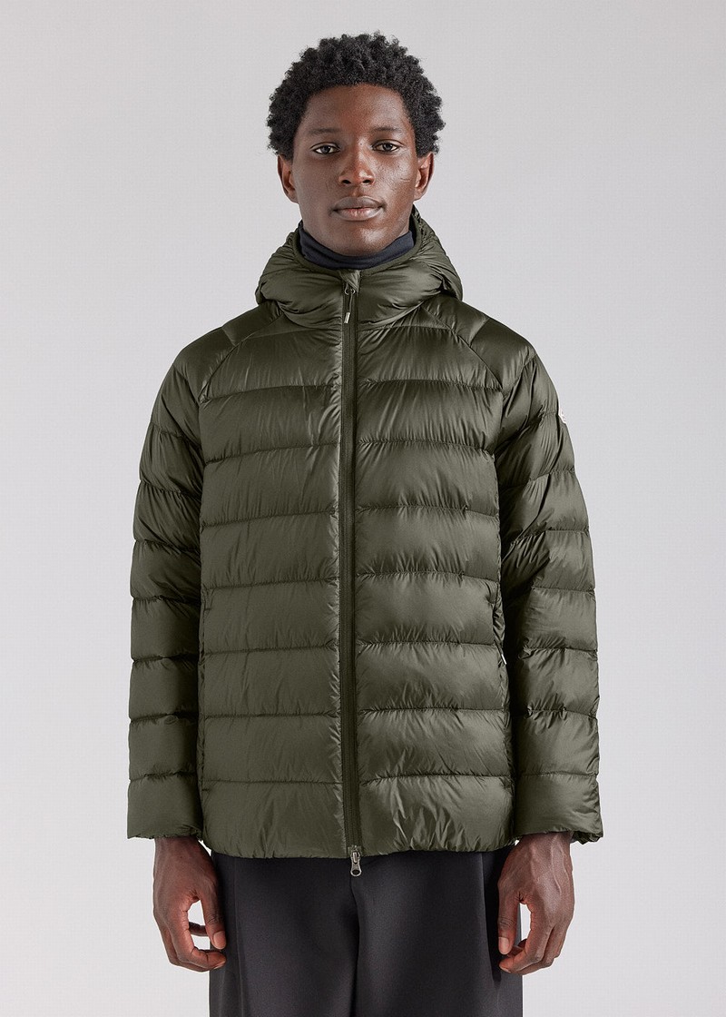 Men Pyrenex Arial Hooded Down Jackets Green | HMG398G9840