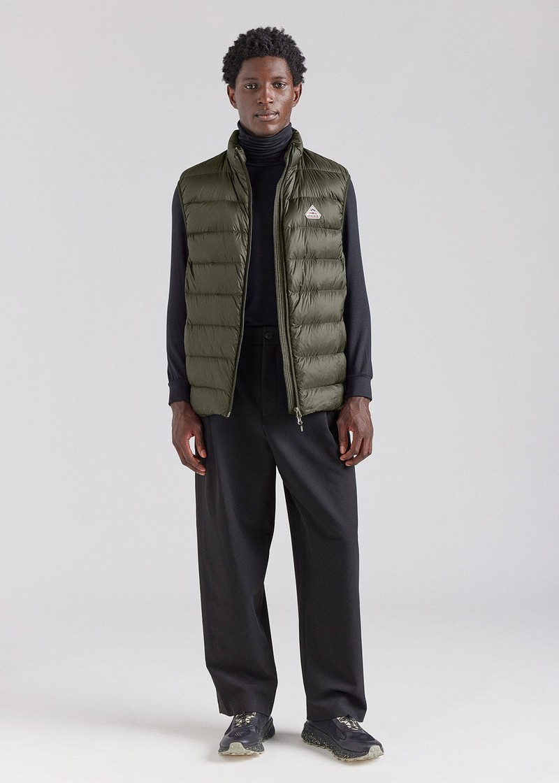 Men Pyrenex Arial Sleeveless Down Jackets Green | HWN935N6636