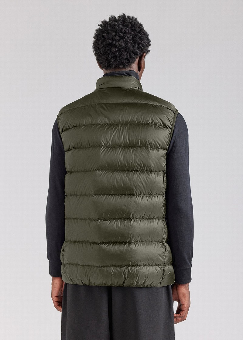 Men Pyrenex Arial Sleeveless Down Jackets Green | HWN935N6636