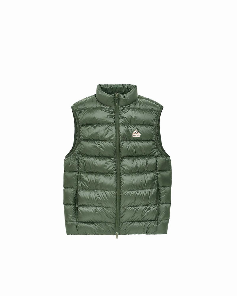 Men Pyrenex Arial Sleeveless Down Jackets Green | HWN935N6636