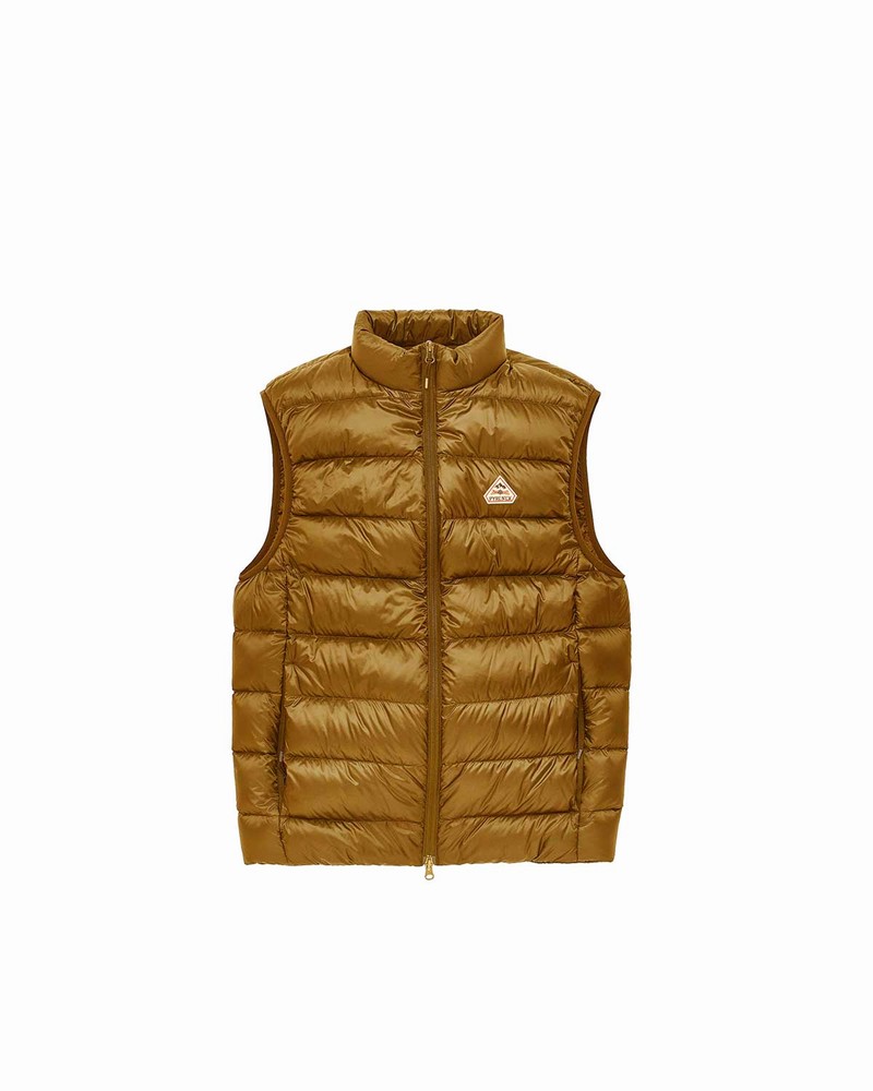 Men Pyrenex Arial Sleeveless Down Vest Brown | HIC470C1938