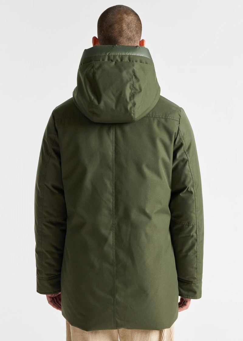 Men Pyrenex Balme Warm Hooded Down Coats Green | HEL263L1964