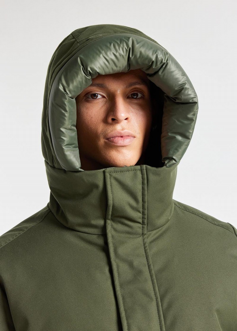 Men Pyrenex Balme Warm Hooded Down Coats Green | HEL263L1964