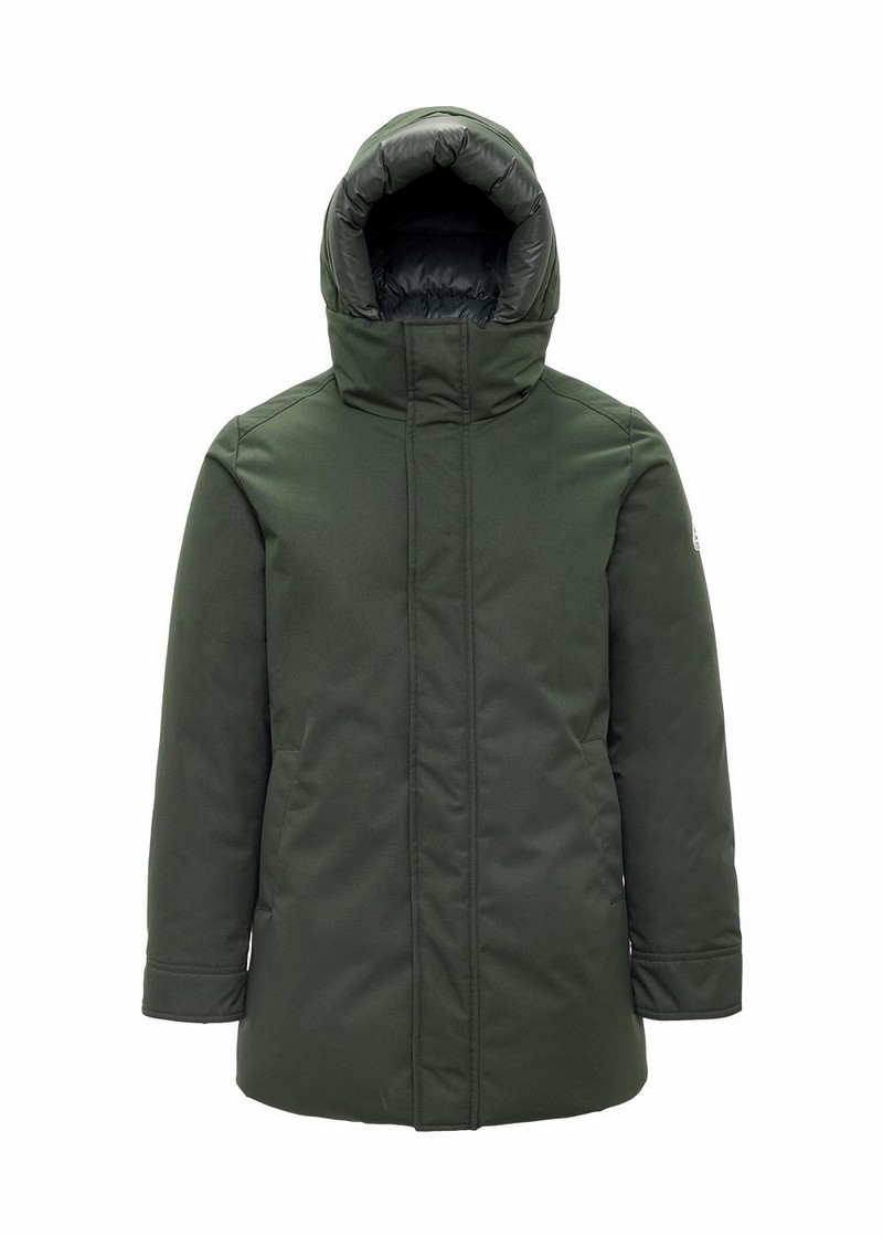 Men Pyrenex Balme Warm Hooded Down Coats Green | HEL263L1964