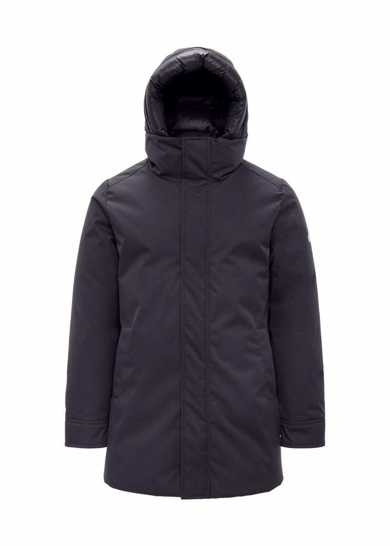 Men Pyrenex Balme Warm Hooded Down Coats Black | HUN855N0800