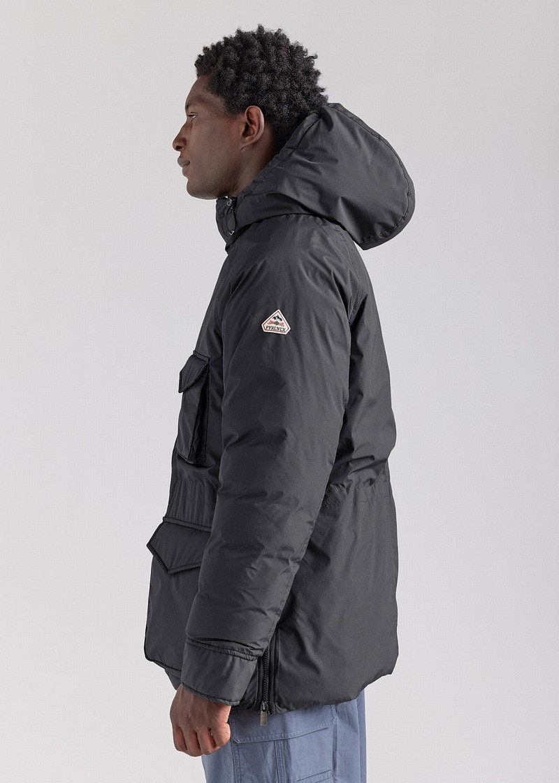 Men Pyrenex Bazus In Natural Parka Black | HCT747T4688