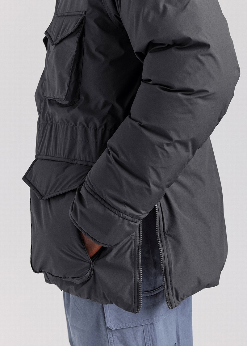 Men Pyrenex Bazus In Natural Parka Black | HCT747T4688