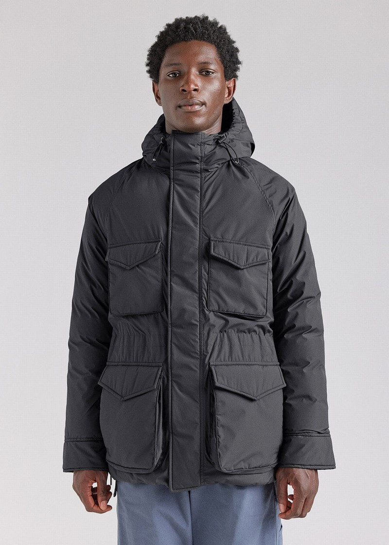 Men Pyrenex Bazus In Natural Parka Black | HCT747T4688