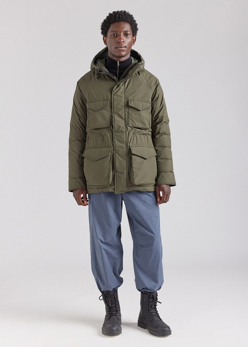 Men Pyrenex Bazus In Natural Parka Green | HBT500T9457