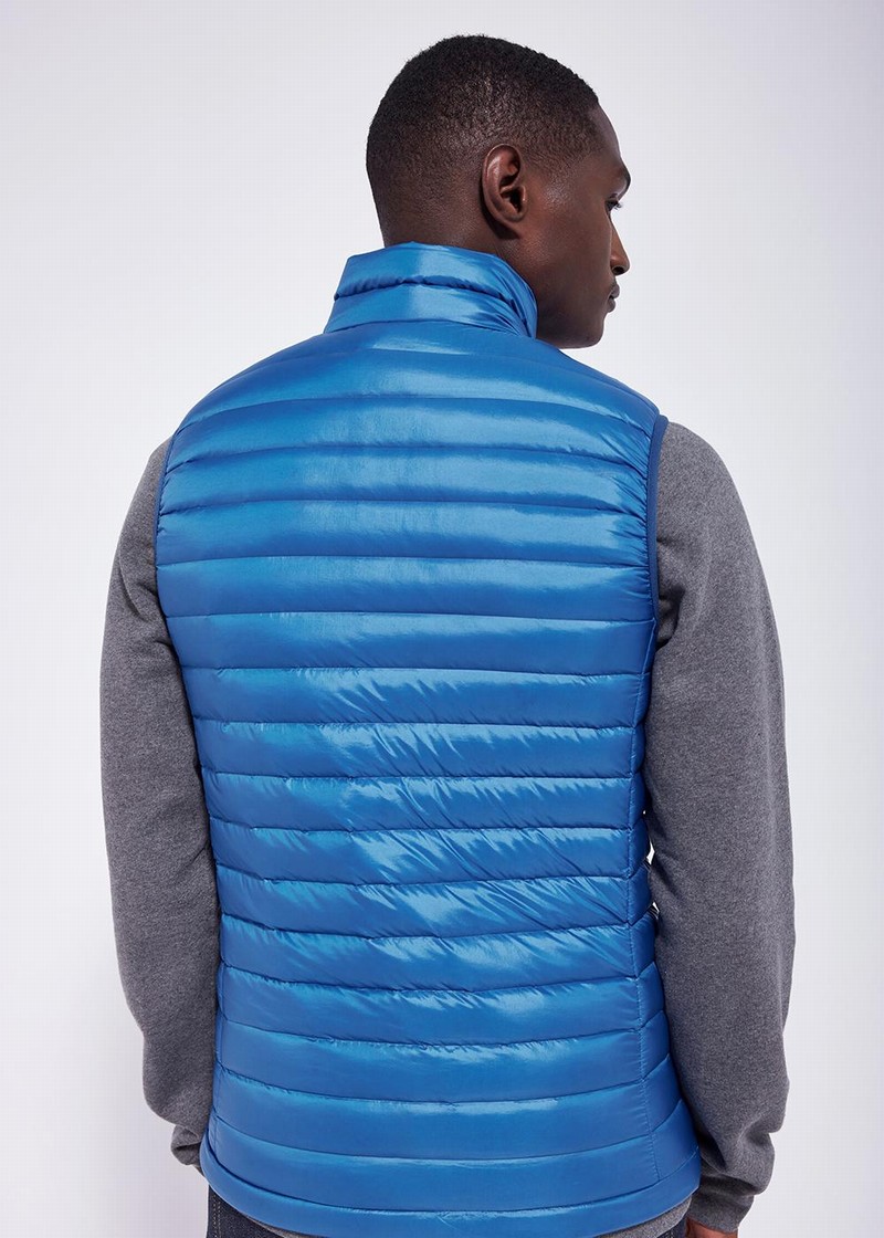 Men Pyrenex Bruce Down Vest Blue | HLP036P8477