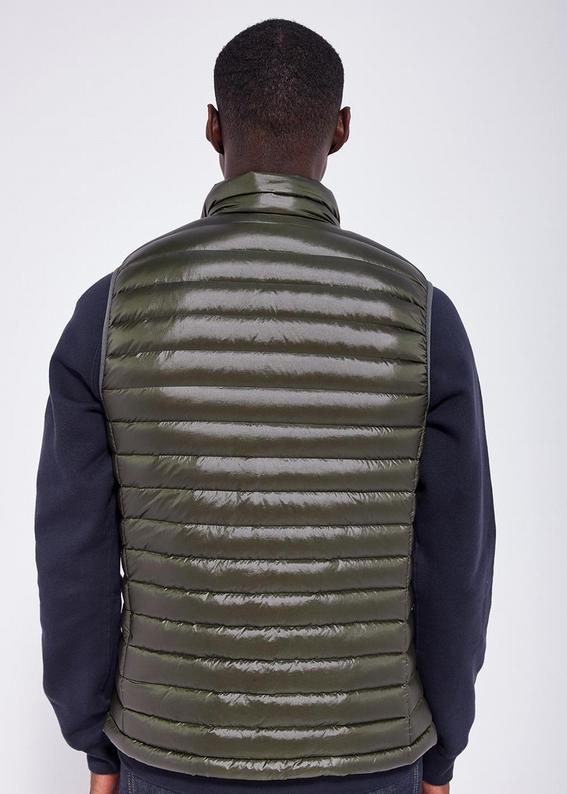 Men Pyrenex Bruce Down Vest Green | HBM756M7302