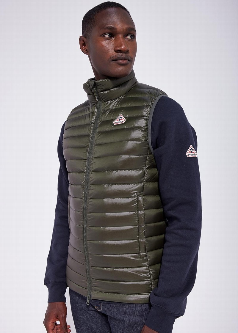 Men Pyrenex Bruce Down Vest Green | HBM756M7302