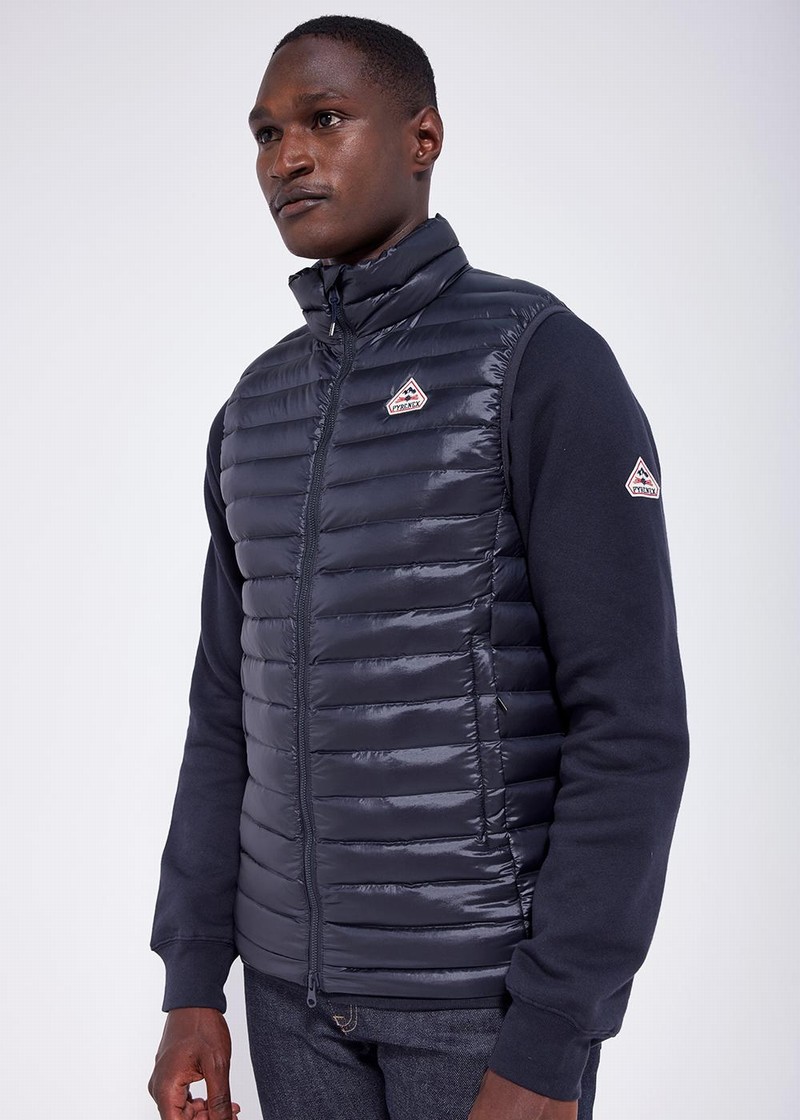 Men Pyrenex Bruce Down Vest Navy | HJX243X9297