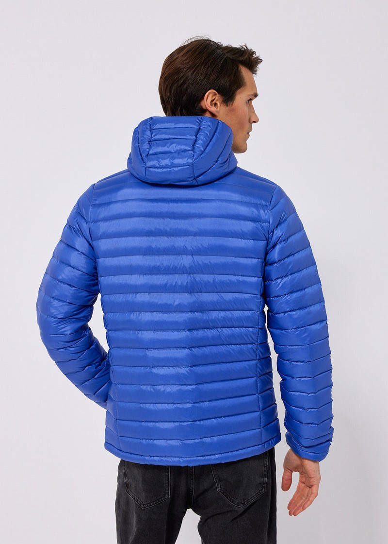 Men Pyrenex Bruce Hooded Sport Jackets Blue | HAA337A1118