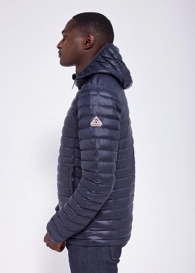 Men Pyrenex Bruce Hooded Sport Jackets Navy | HSE706E1687