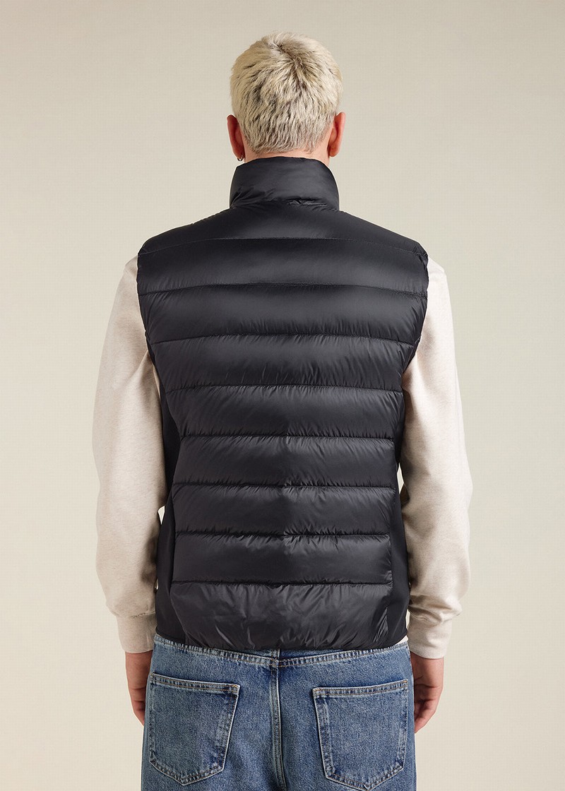 Men Pyrenex Drift Bi-fabric Down Vest Black | HEV614V2674