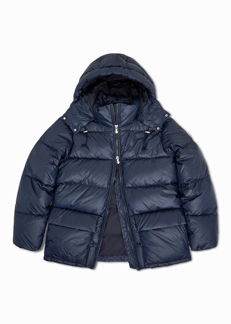 Men Pyrenex Evolve Hooded Warm Down Jackets Navy | HMX833X8402