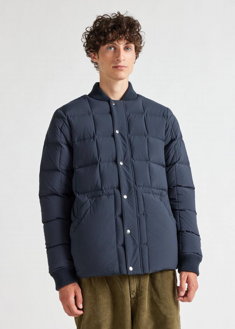 Men Pyrenex Flight Down Jackets Navy | HVD830D3893