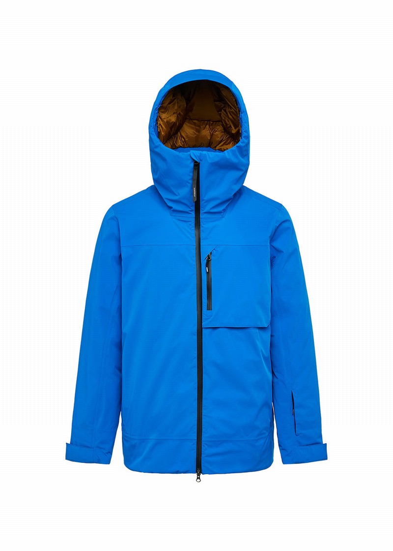 Men Pyrenex Gravity 2 Waterproof In Natural Adriatic Down Parka Blue | HZP962P3125