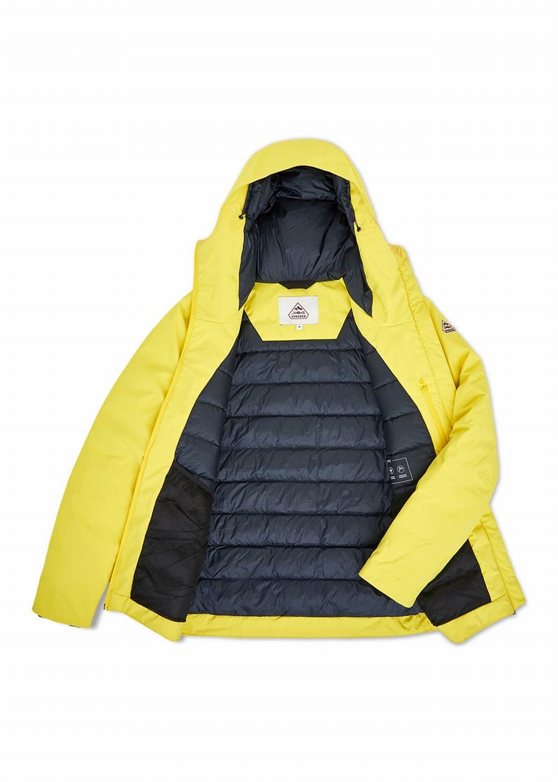 Men Pyrenex Gravity Waterproof Down Jackets Yellow | HBB713B1626