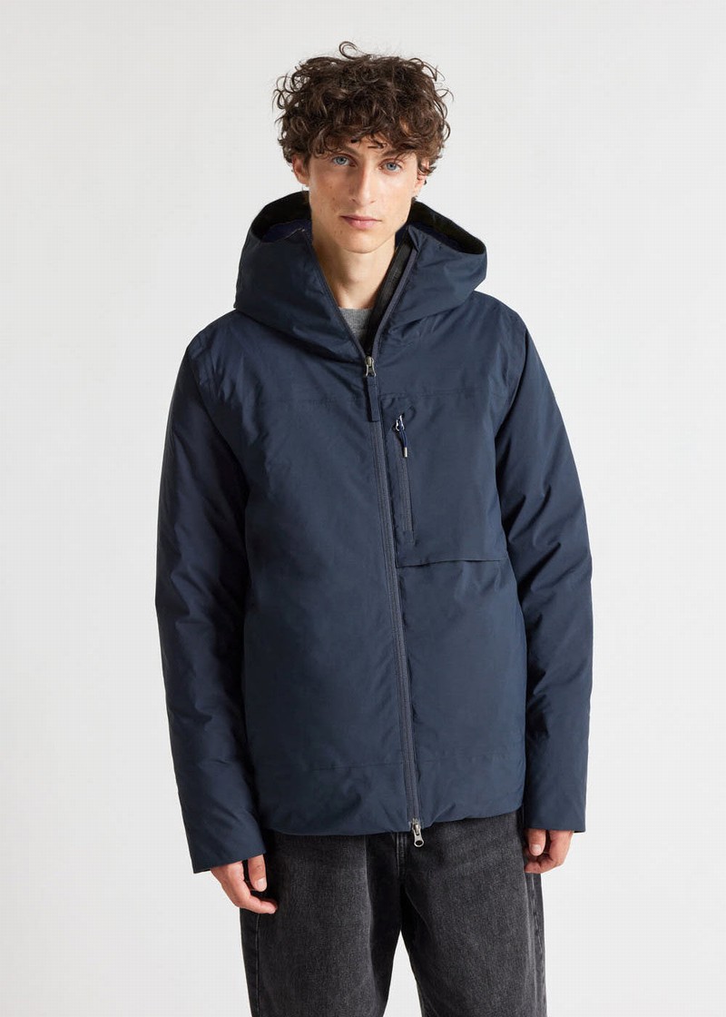 Men Pyrenex Gravity Waterproof Down Jackets Navy | HTQ396Q8995