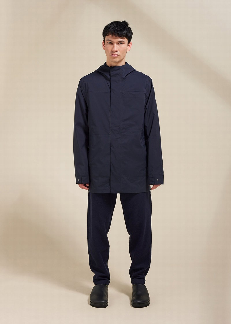 Men Pyrenex Guardian Raincoat Navy | HKB038B3578