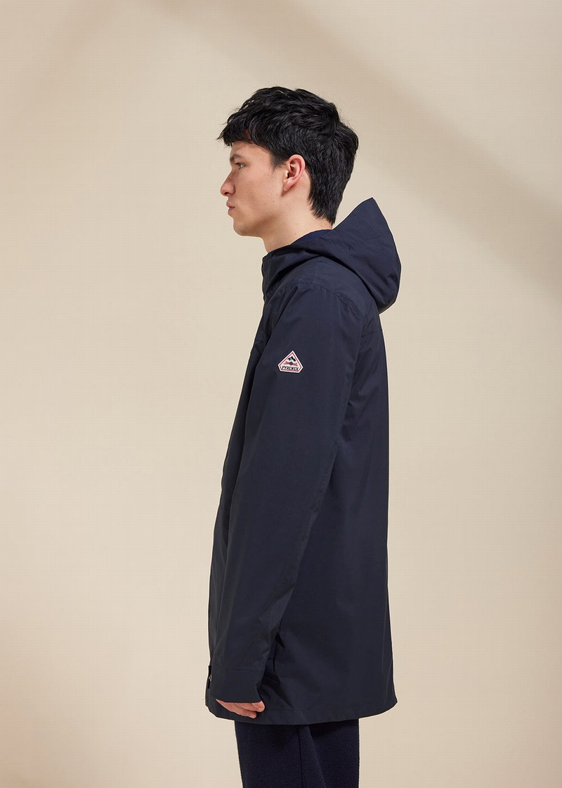 Men Pyrenex Guardian Raincoat Navy | HKB038B3578