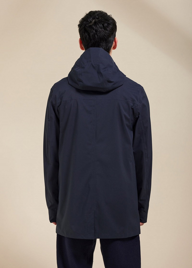 Men Pyrenex Guardian Raincoat Navy | HKB038B3578