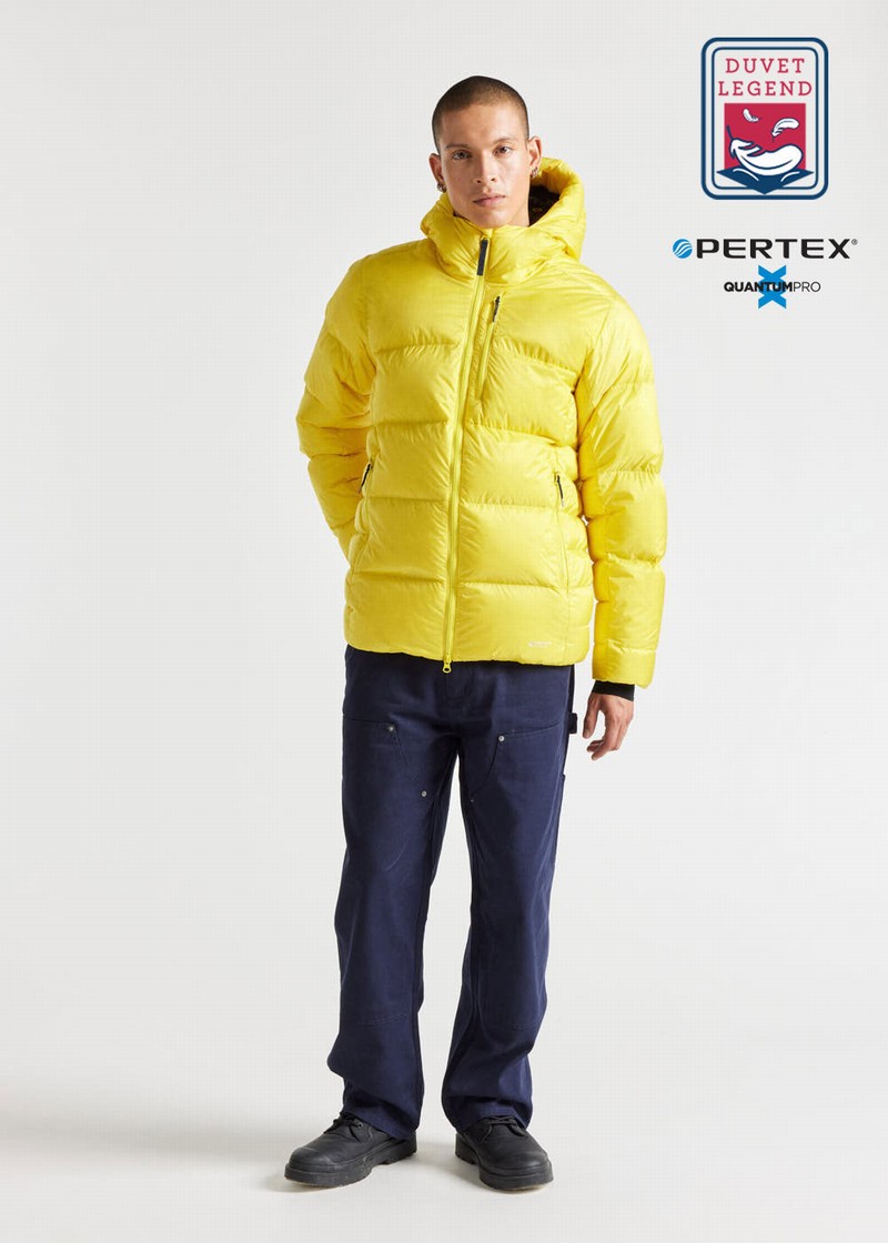 Men Pyrenex Hudson Xp Technical Alpinism Down Jackets Yellow | HSN221N4891