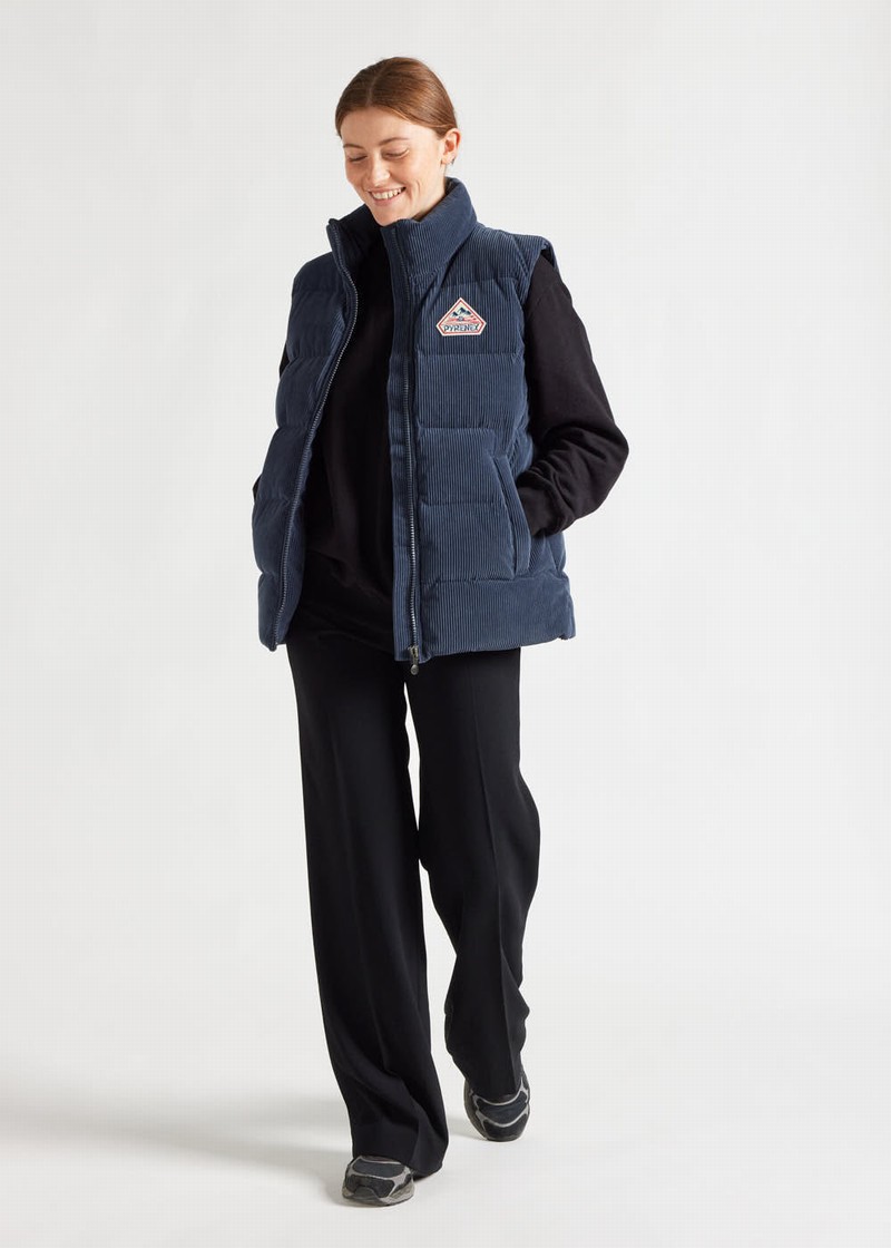 Men Pyrenex John Down Vest Navy | HAV021V3986