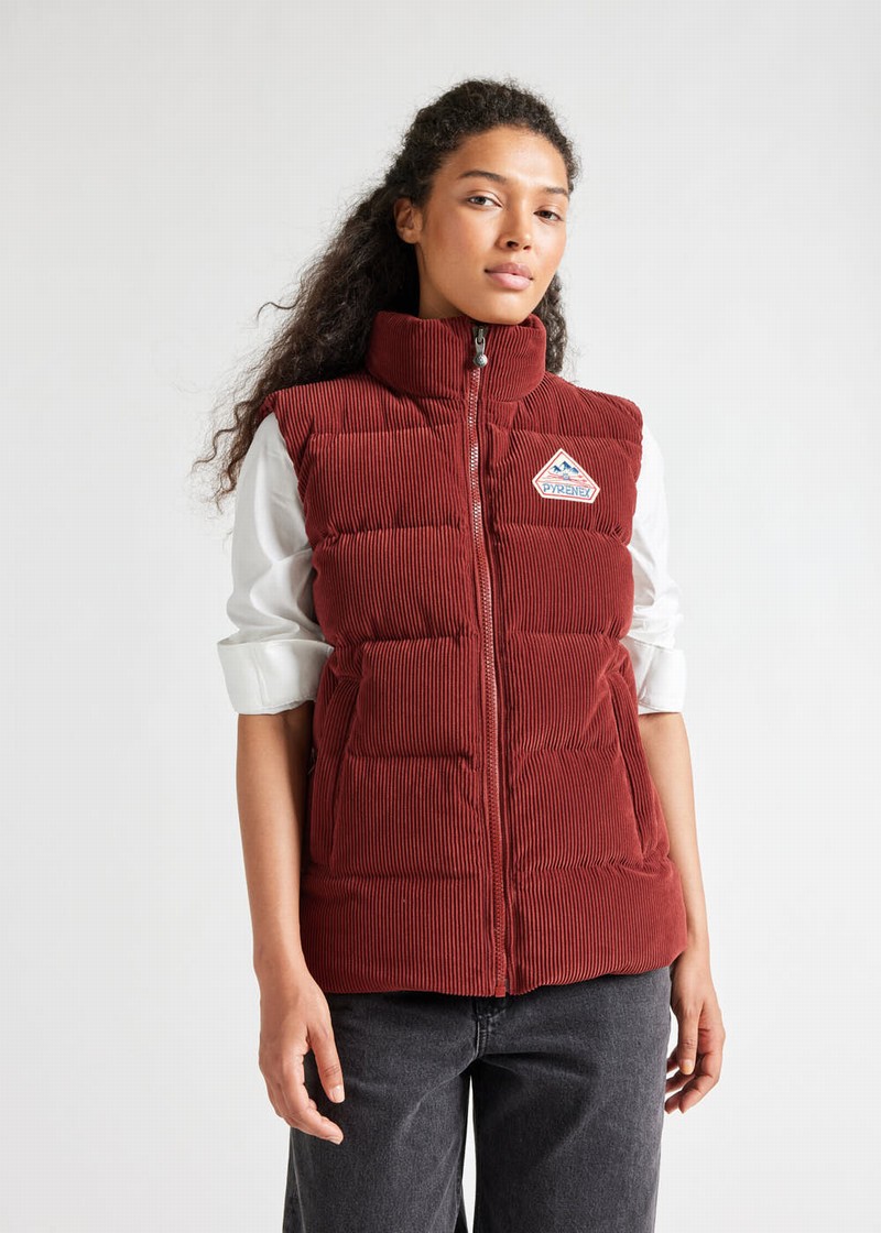 Men Pyrenex John Down Vest Red | HZM003M1691