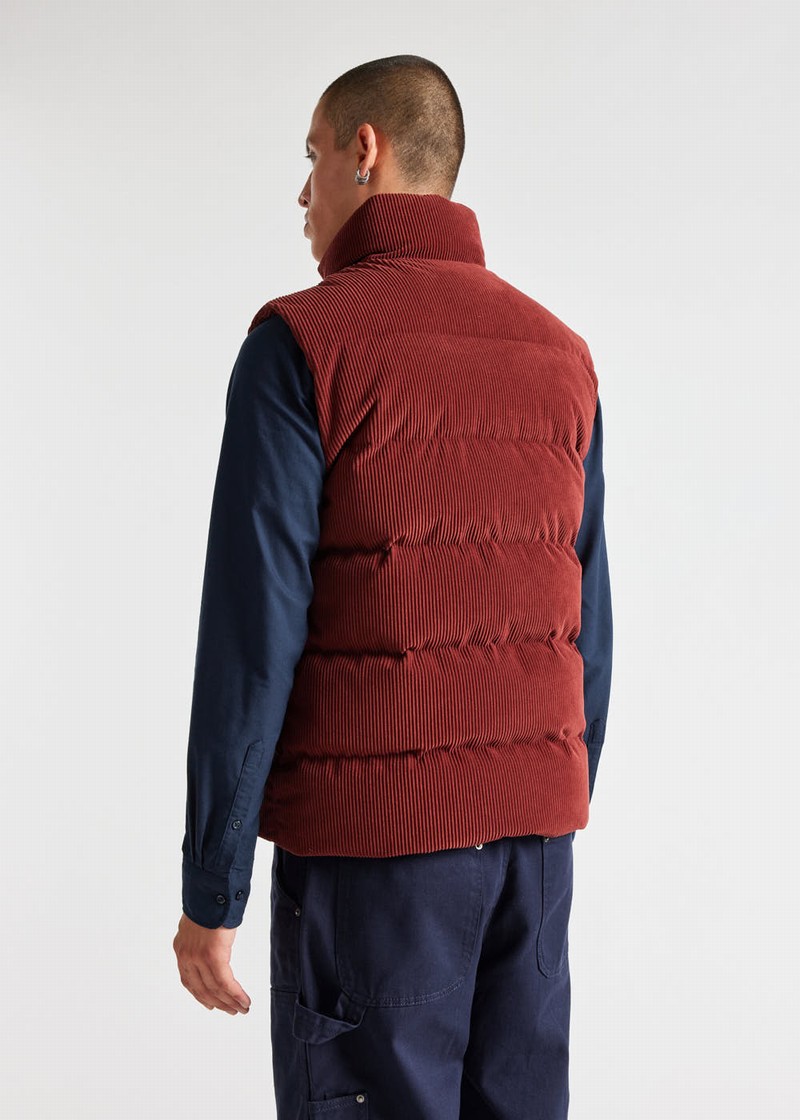 Men Pyrenex John Down Vest Red | HZM003M1691