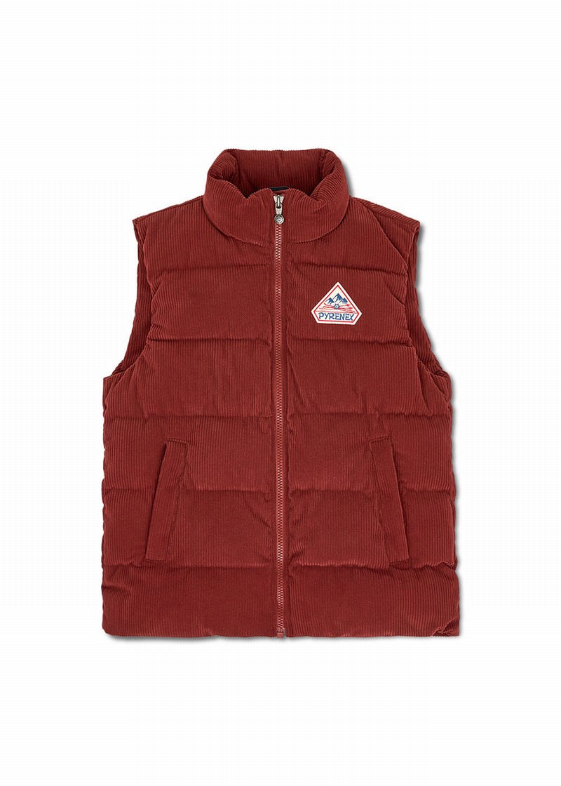 Men Pyrenex John Down Vest Red | HZM003M1691