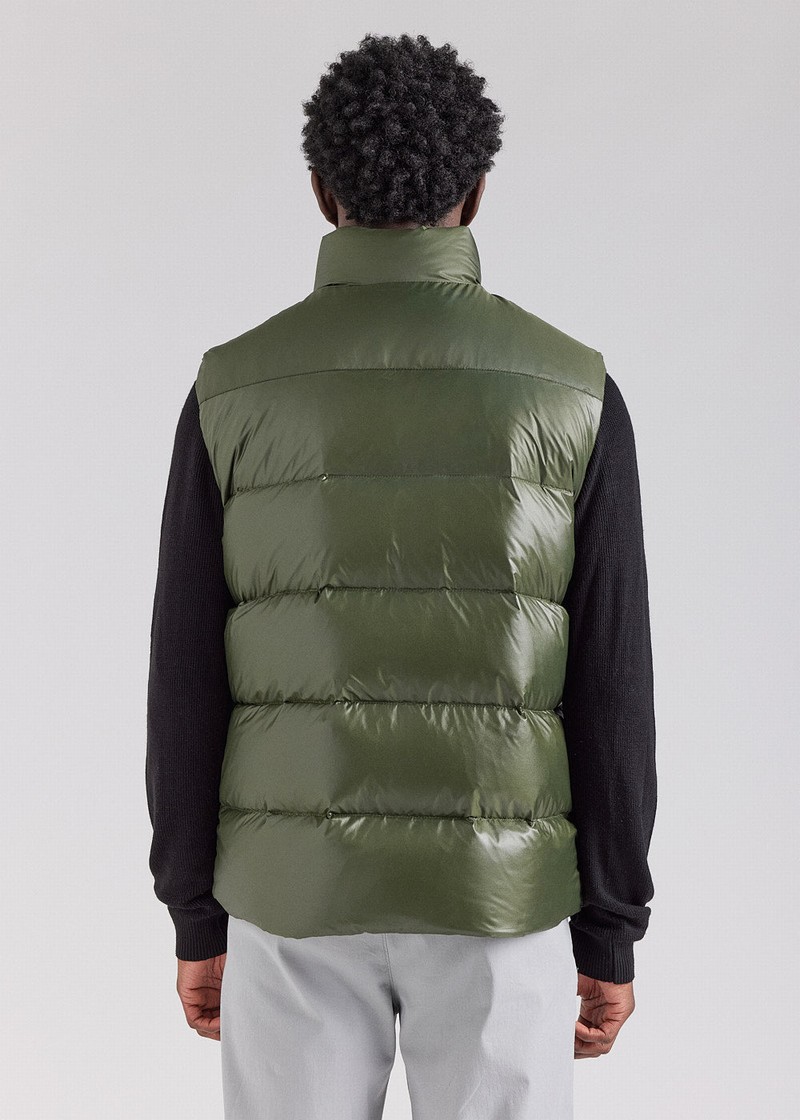 Men Pyrenex John Sleeveless Down Jackets Green | HWH543H8996