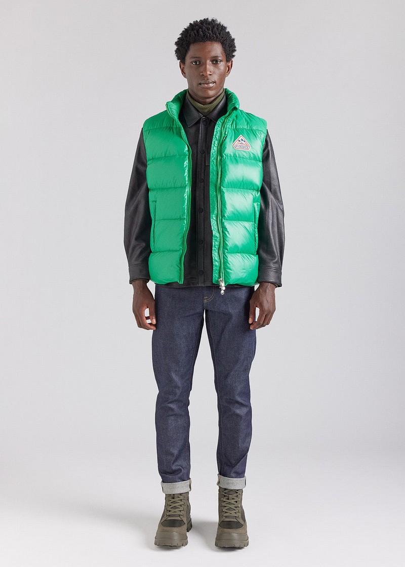 Men Pyrenex John Sleeveless Down Jackets Green | HNS597S3594