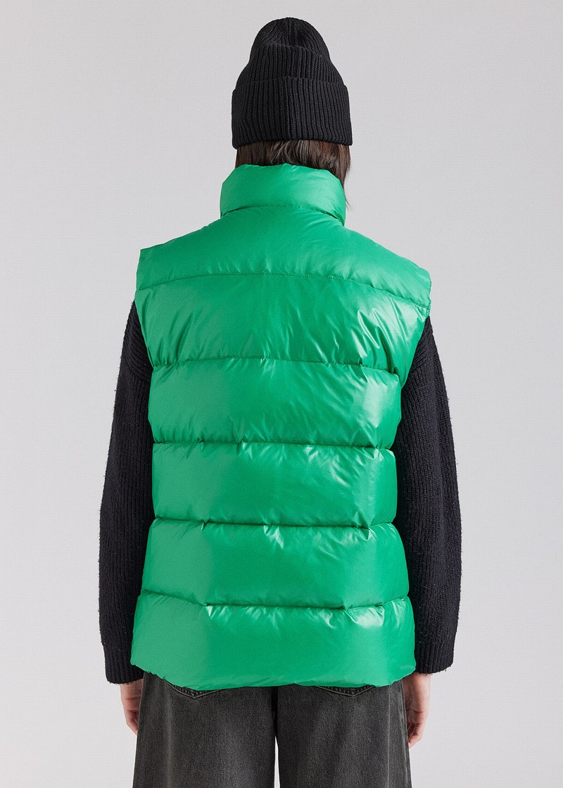 Men Pyrenex John Sleeveless Down Jackets Green | HNS597S3594