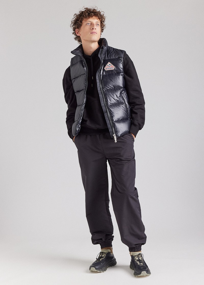 Men Pyrenex John Sleeveless Down Vest Black | HZS616S1163