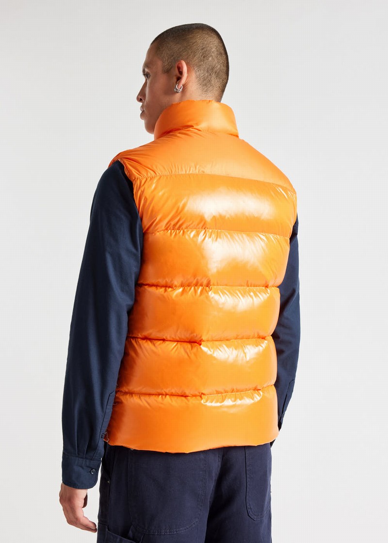 Men Pyrenex John Sleeveless Down Vest Orange | HLQ831Q5837