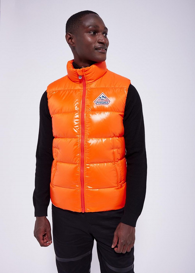 Men Pyrenex John Sleeveless Down Vest Orange | HBY091Y4076