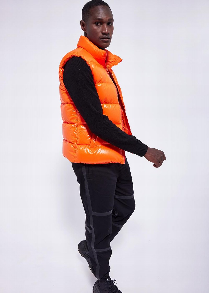 Men Pyrenex John Sleeveless Down Vest Orange | HBY091Y4076