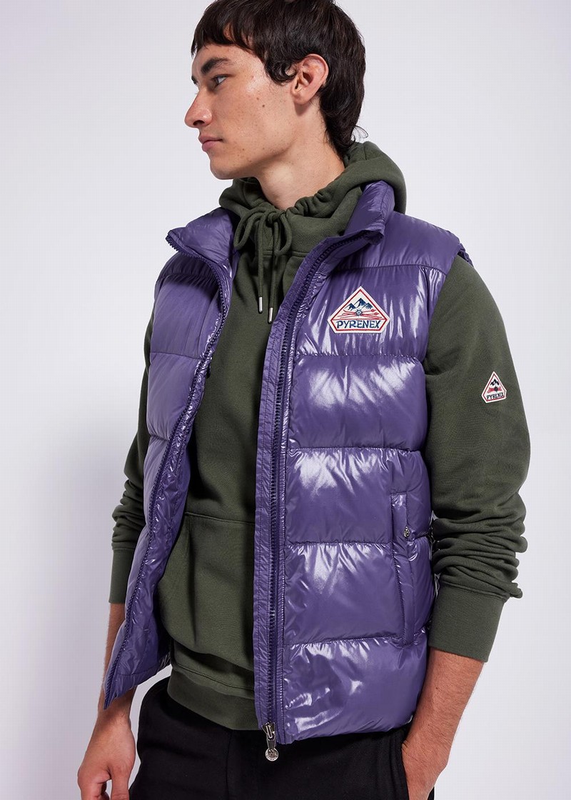 Men Pyrenex John Sleeveless Down Vest Purple | HAV478V2870