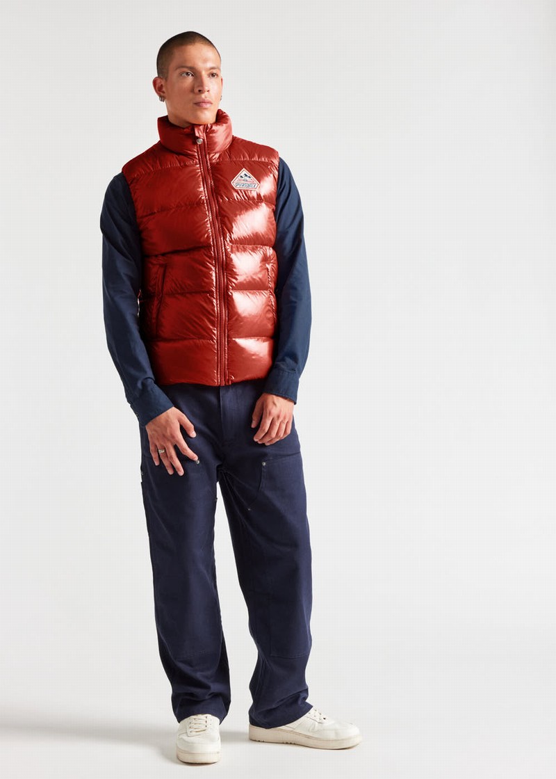 Men Pyrenex John Sleeveless Down Vest Red | HLH704H5925