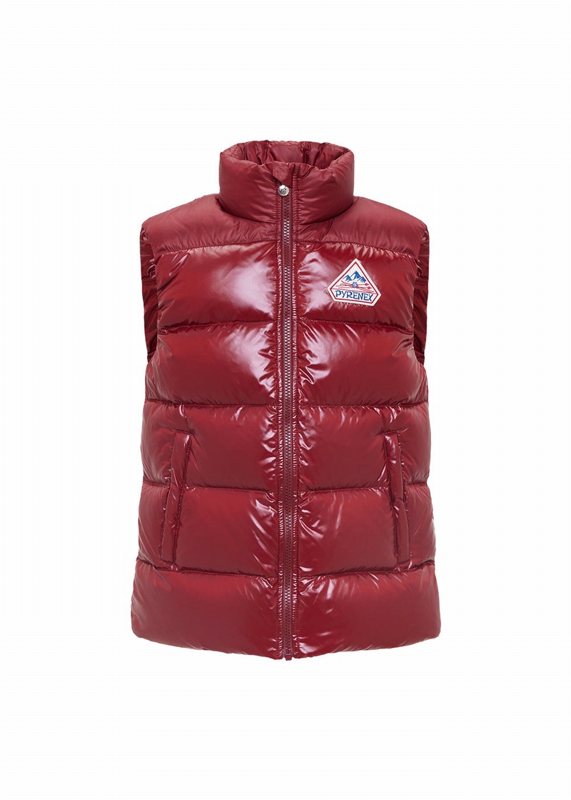 Men Pyrenex John Sleeveless Down Vest Red | HLH704H5925